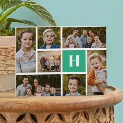 Initial Photo Collage Wood Block