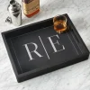 Initials Leatherette Bar Tray