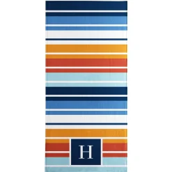 Initial Stripes Beach Towel