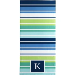 Initial Stripes Beach Towel