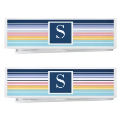 Initial Stripes Beach Towel Chair Clip - Set of 2