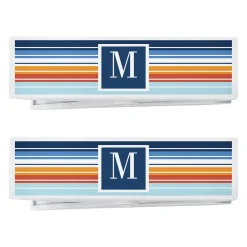 Initial Stripes Beach Towel Chair Clip - Set of 2