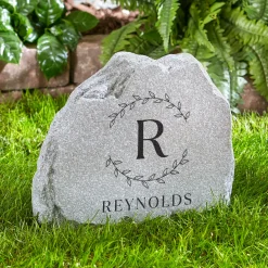 Initial Wreath Standing Garden Stone