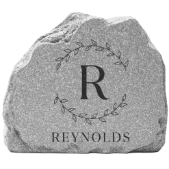 Initial Wreath Standing Garden Stone