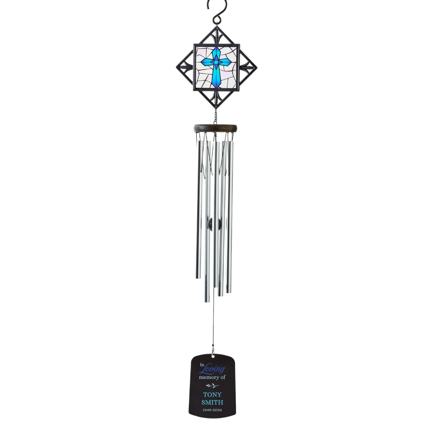 In Loving Memory Stained Glass Wind Chime
