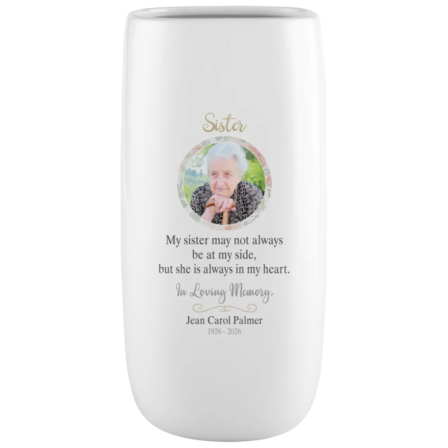 In Memory Photo Vase