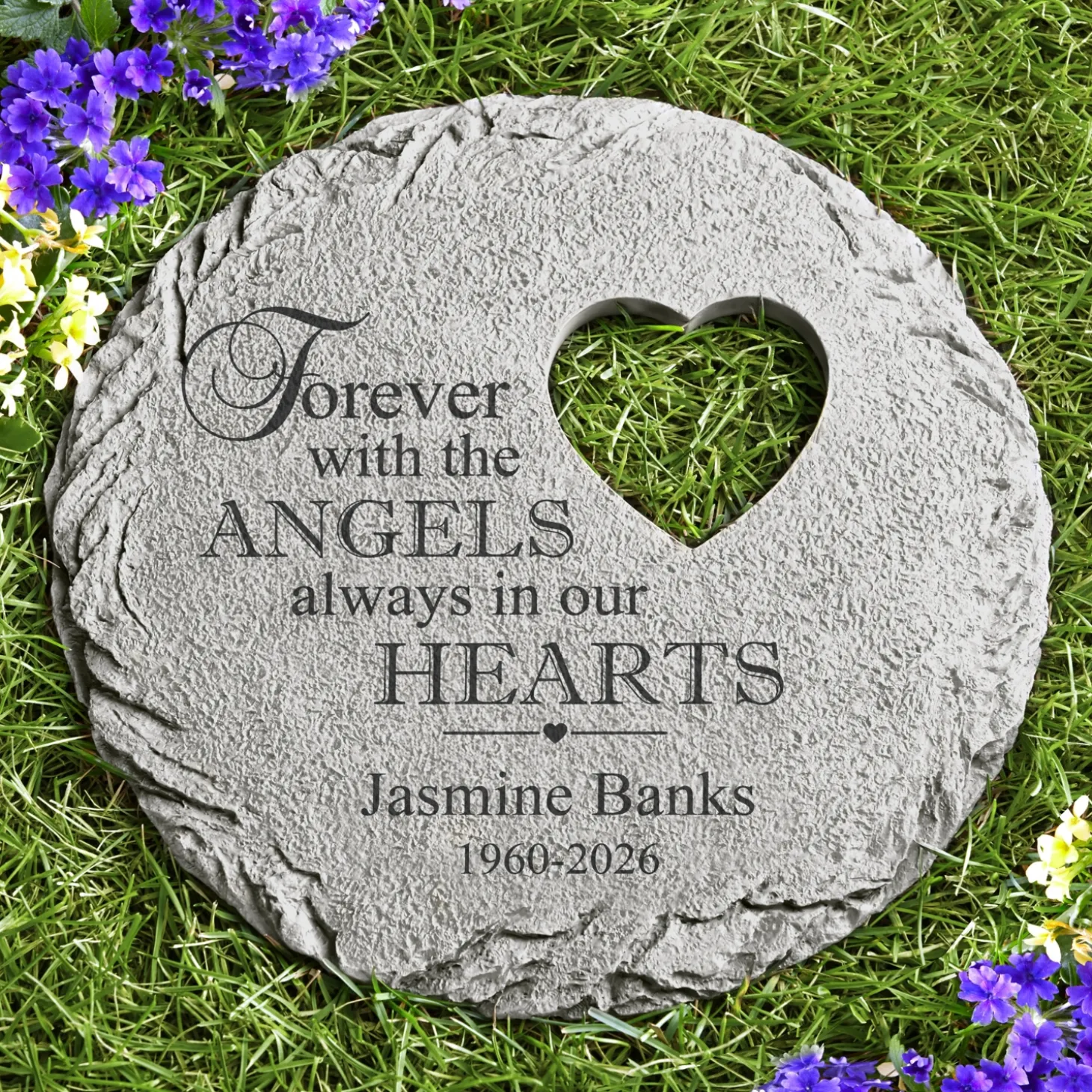 In Our Hearts Memorial Garden Stone