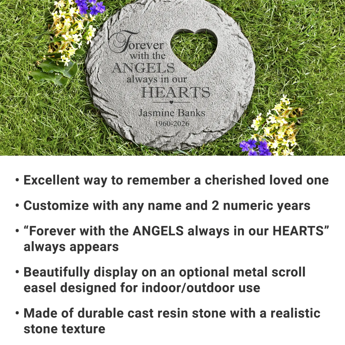 In Our Hearts Memorial Garden Stone