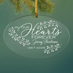 In Our Hearts Oval Ornament