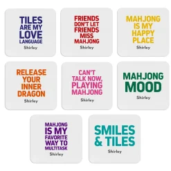 In the Mood For Mahjong Wood Coasters