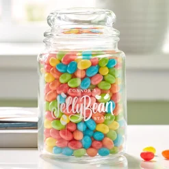 Jelly Bean Stash Glass Treat Jar