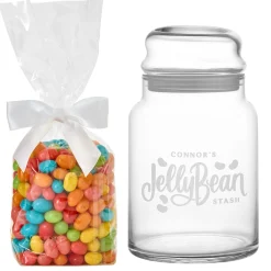 Jelly Bean Stash Glass Treat Jar