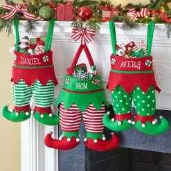 Jingle Bell Elf Pants Personalized Stocking