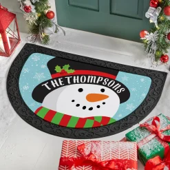 Jolly Snowman Half Round Doormat