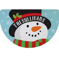Jolly Snowman Half Round Doormat