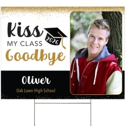 Kiss Goodbye Graduation Photo Yard Sign