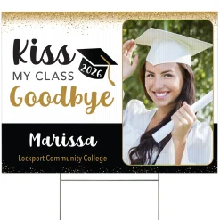 Kiss Goodbye Graduation Photo Yard Sign