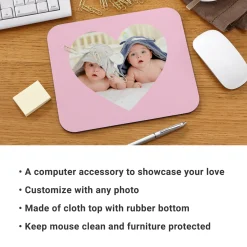 Large Heart Photo Mouse Pad