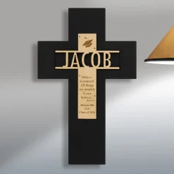 Lasered Graduation Cross