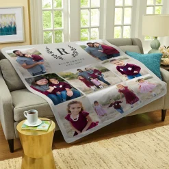 Laurel Initial Photo Plush Blanket