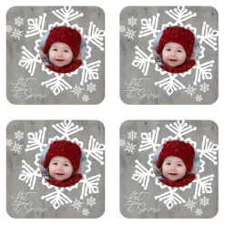 Let It Snow Photo Coasters