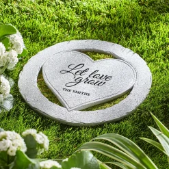 Let Love Grow Encircled Heart Garden Stone