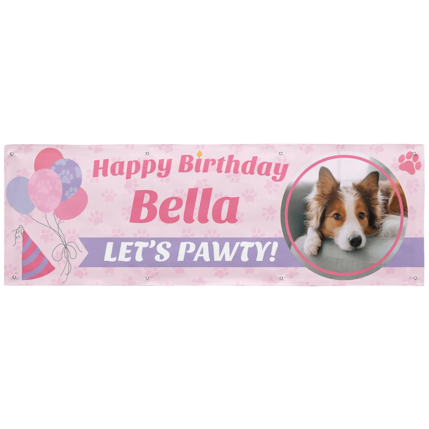 Let's Pawty Pet Photo Birthday Banner
