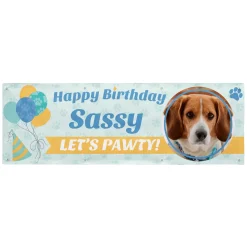 Let's Pawty Pet Photo Birthday Banner