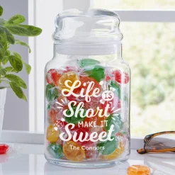 Life Is Short, Make It Sweet Glass Treat Jar