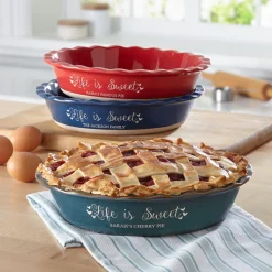 Life Is Sweet Stoneware Pie Dish