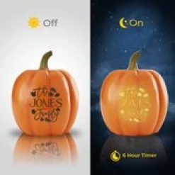 Light-Up Falling Leaves Pumpkin