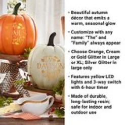 Light-Up Falling Leaves Pumpkin
