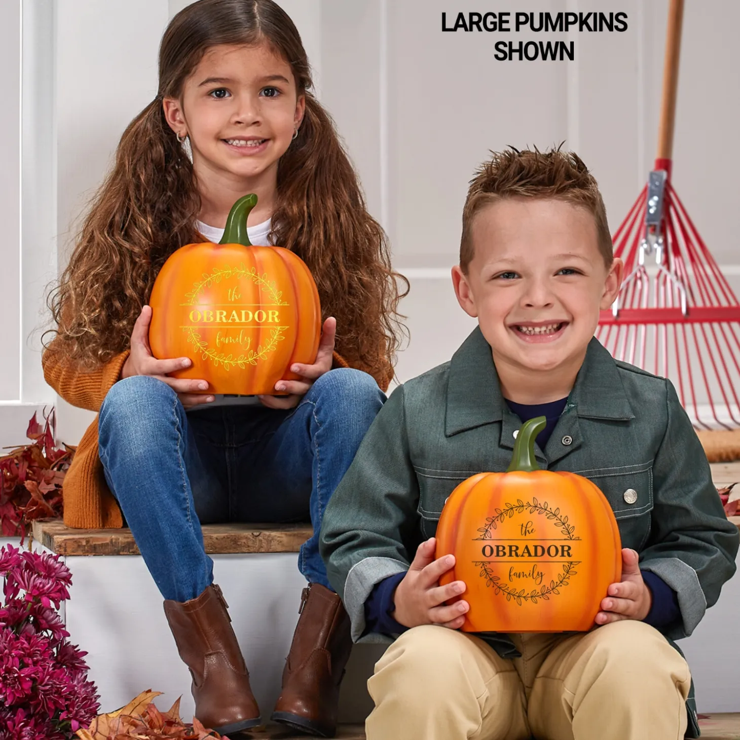 Light-Up Floral Circle Pumpkin