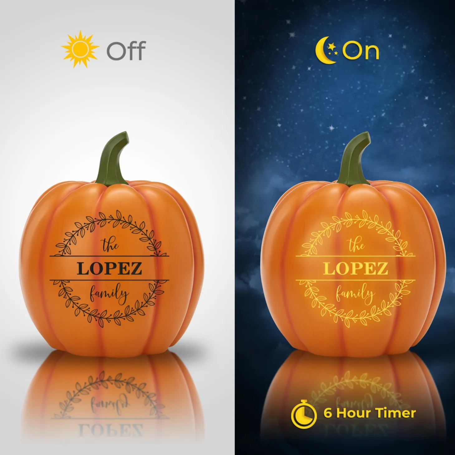 Light-Up Floral Circle Pumpkin