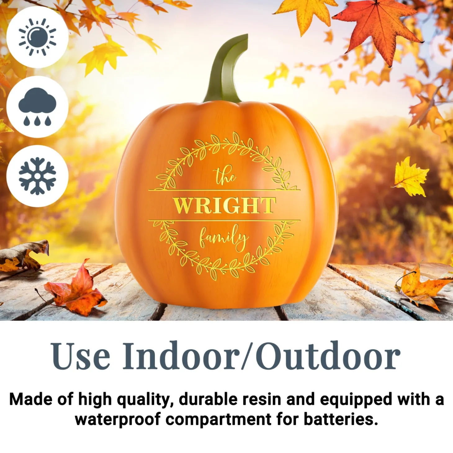 Light-Up Floral Circle Pumpkin