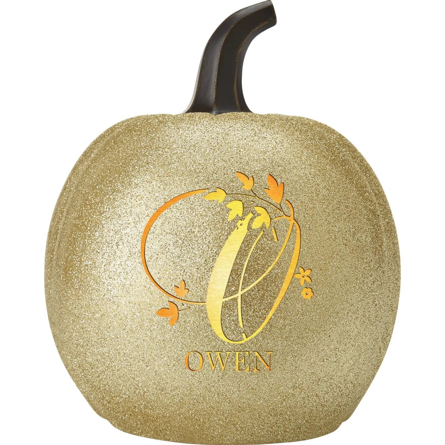 Light-Up Floral Name Pumpkin