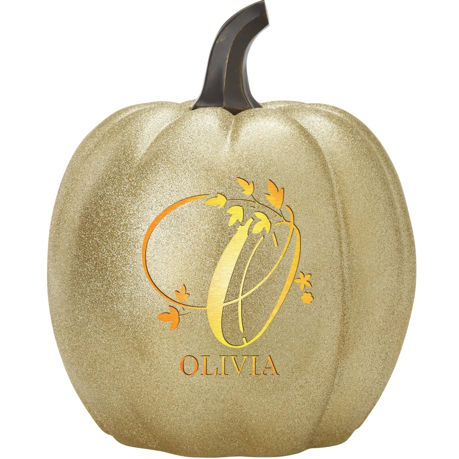 Light-Up Floral Name Pumpkin