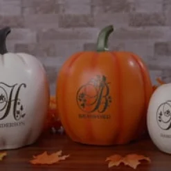 Light-Up Floral Name Pumpkin