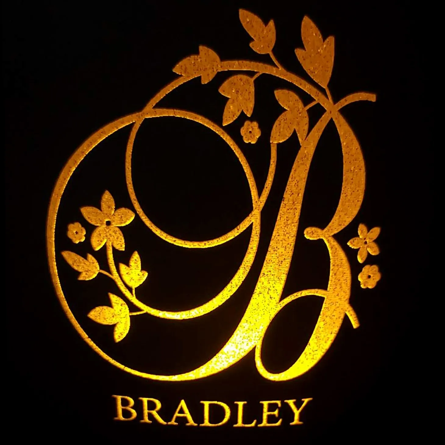 Light-Up Floral Name Pumpkin