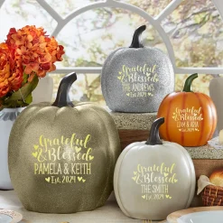 Light-Up Grateful & Blessed Pumpkin