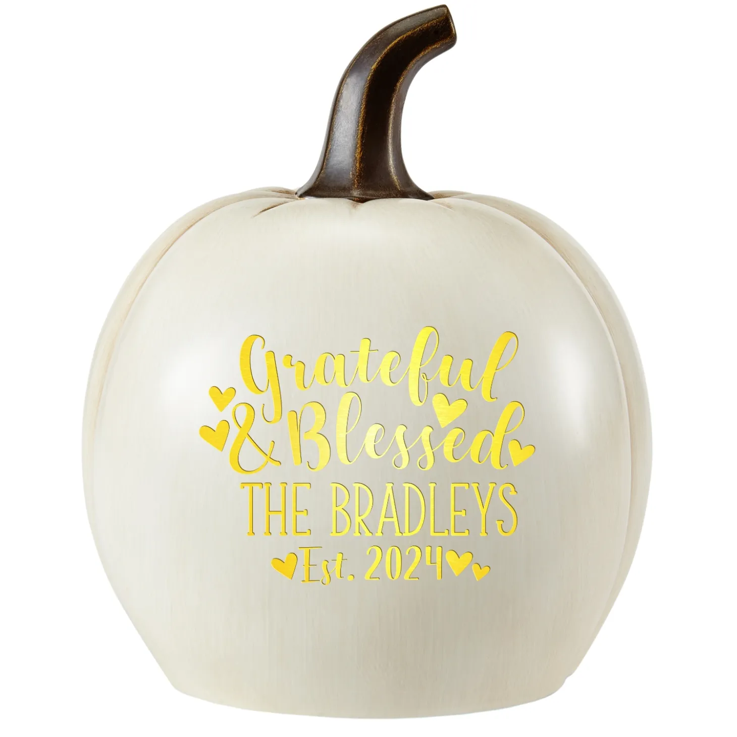 Light-Up Grateful & Blessed Pumpkin