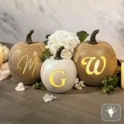 Light-Up Initial Pumpkin