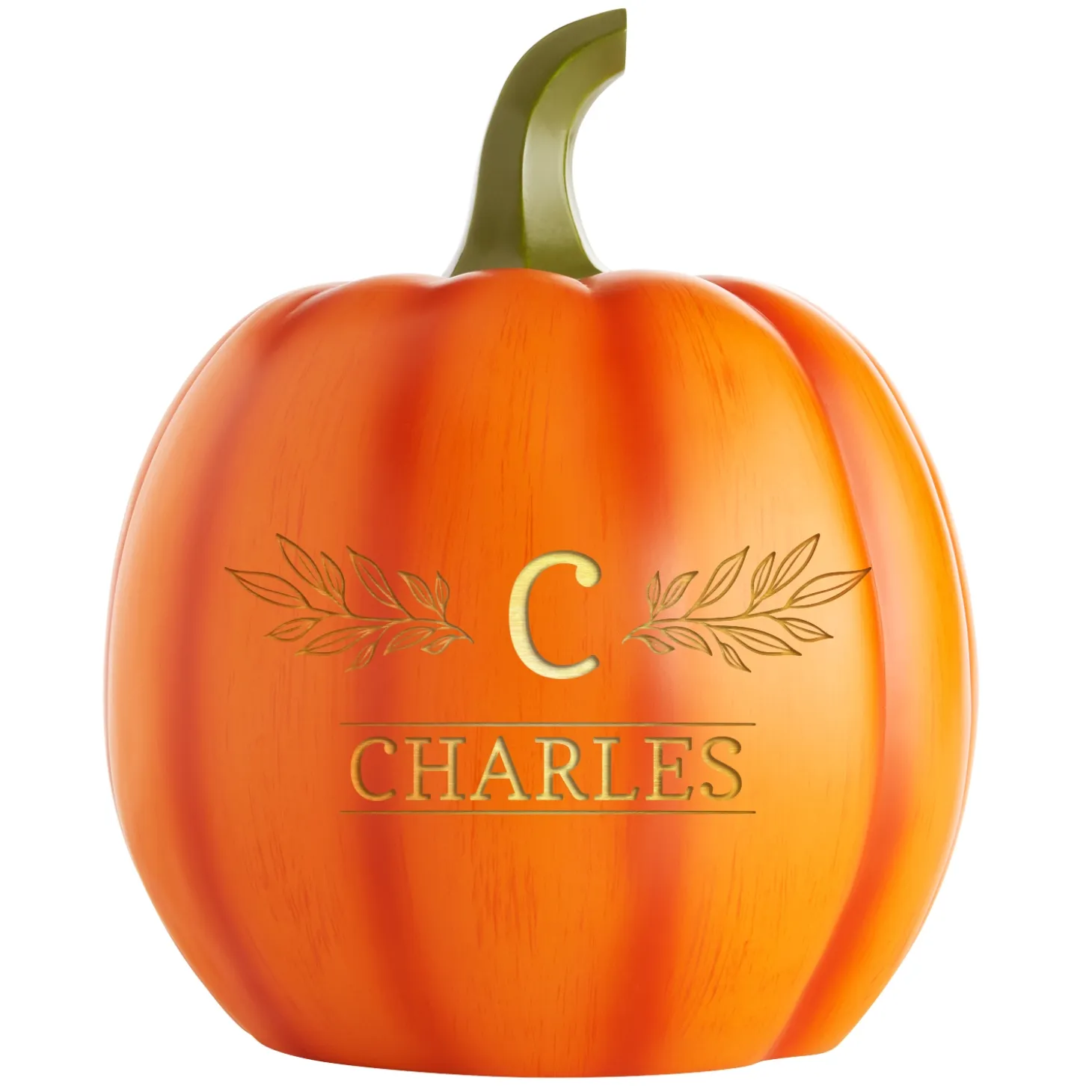 Light-Up Laurel Branch Pumpkin