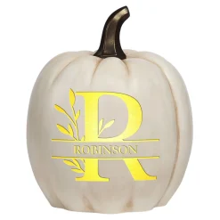 Light-Up Leafy Name Pumpkin