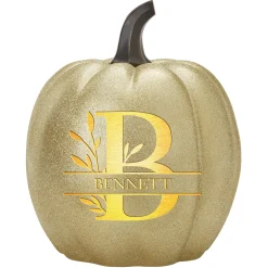 Light-Up Leafy Name Pumpkin