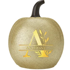 Light-Up Leafy Name Pumpkin