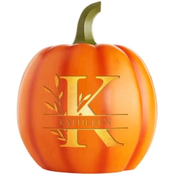 Light-Up Leafy Name Pumpkin
