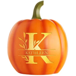 Light-Up Leafy Name Pumpkin
