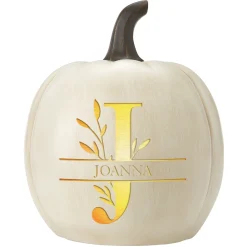 Light-Up Leafy Name Pumpkin