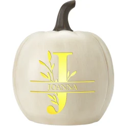 Light-Up Leafy Name Pumpkin